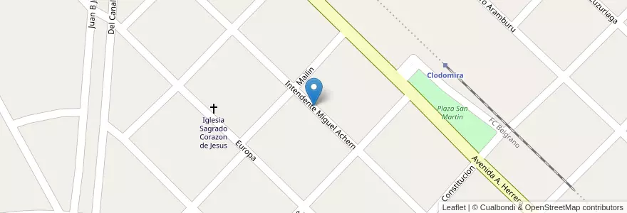 Mapa de ubicacion de escuela IFD7 en Argentinien, Santiago Del Estero, Departamento Banda.