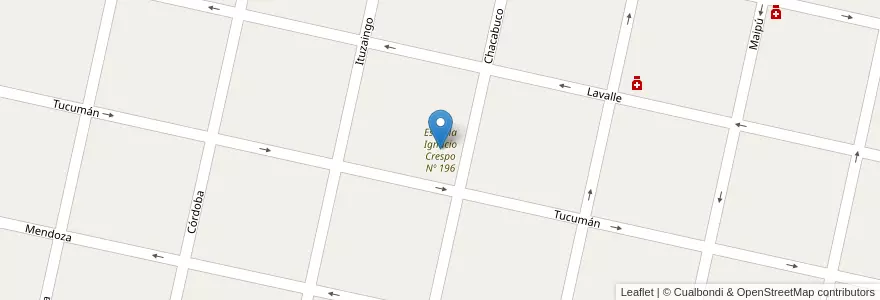 Mapa de ubicacion de Escuela Ignacio Crespo Nº 196 en Arjantin, Santa Fe, Departamento Belgrano, Municipio De Las Rosas.