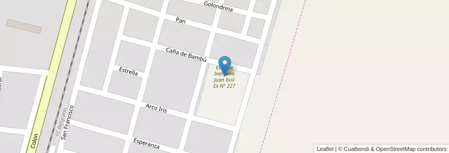 Mapa de ubicacion de Escuela Indigena Juan Xxiii Ex N° 227 en アルゼンチン, サルタ州, Orán, Municipio De Pichanal, Pichanal.