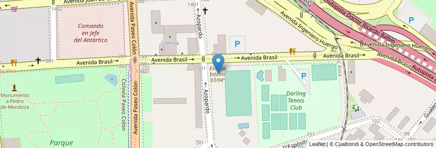 Mapa de ubicacion de Escuela Infantil 03/04°, Boca en Argentinië, Ciudad Autónoma De Buenos Aires, Comuna 4, Comuna 1, Buenos Aires.
