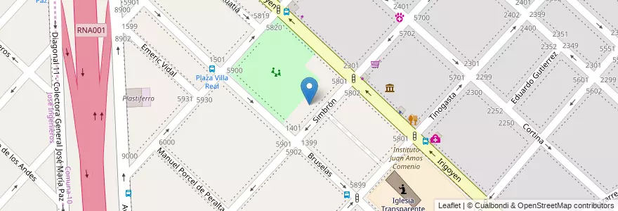 Mapa de ubicacion de Escuela Infantil 04/17°, Villa Real en 阿根廷, 布宜诺斯艾利斯省, Comuna 10, Partido De Tres De Febrero.
