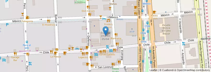 Mapa de ubicacion de Escuela Infantil 05/04, Montserrat en アルゼンチン, Ciudad Autónoma De Buenos Aires, Comuna 1, ブエノスアイレス.