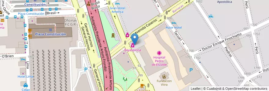 Mapa de ubicacion de Escuela Infantil 06/05° Rosario Vera Peñaloza, Barracas en アルゼンチン, Ciudad Autónoma De Buenos Aires, Comuna 4, Comuna 1, ブエノスアイレス.