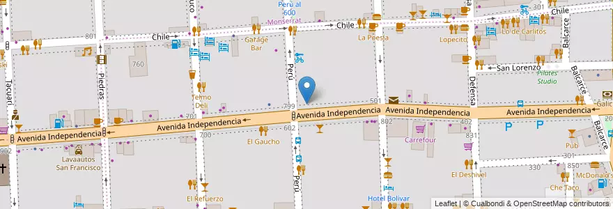 Mapa de ubicacion de Escuela Infantil 08/04°, San Telmo en 阿根廷, Ciudad Autónoma De Buenos Aires, Comuna 1, 布宜诺斯艾利斯.