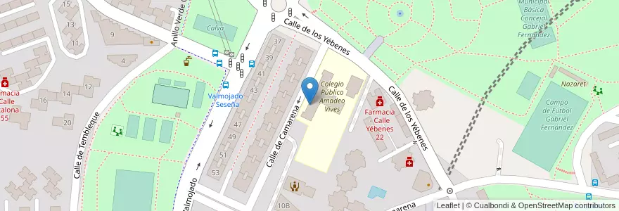 Mapa de ubicacion de Escuela Infantil Amadeo Vives en Испания, Мадрид, Мадрид, Área Metropolitana De Madrid Y Corredor Del Henares, Мадрид.