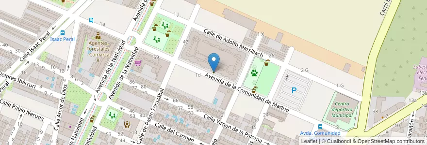 Mapa de ubicacion de Escuela infantil Bambi en Espagne, Communauté De Madrid, Communauté De Madrid, Las Vegas, San Martín De La Vega.
