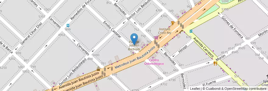 Mapa de ubicacion de Escuela Infantil Burbujas, Velez Sarsfield en Argentina, Ciudad Autónoma De Buenos Aires, Buenos Aires, Comuna 10.