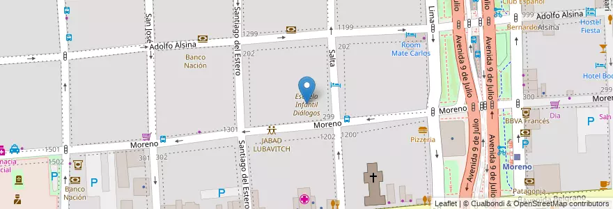 Mapa de ubicacion de Escuela Infantil Diálogos, Montserrat en الأرجنتين, Ciudad Autónoma De Buenos Aires, Comuna 1, Buenos Aires.