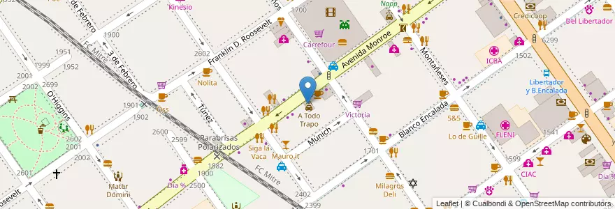 Mapa de ubicacion de Escuela Infantil El Gato con Notas, Belgrano en アルゼンチン, Ciudad Autónoma De Buenos Aires, ブエノスアイレス, Comuna 13.
