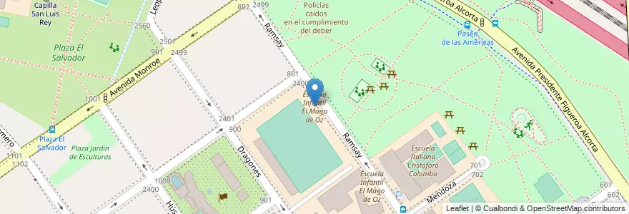 Mapa de ubicacion de Escuela Infantil El Mago de Oz, Belgrano en Argentine, Ciudad Autónoma De Buenos Aires, Buenos Aires, Comuna 13.