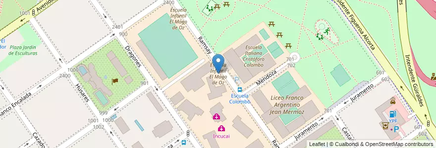 Mapa de ubicacion de Escuela Infantil El Mago de Oz, Belgrano en Argentinië, Ciudad Autónoma De Buenos Aires, Buenos Aires, Comuna 13.