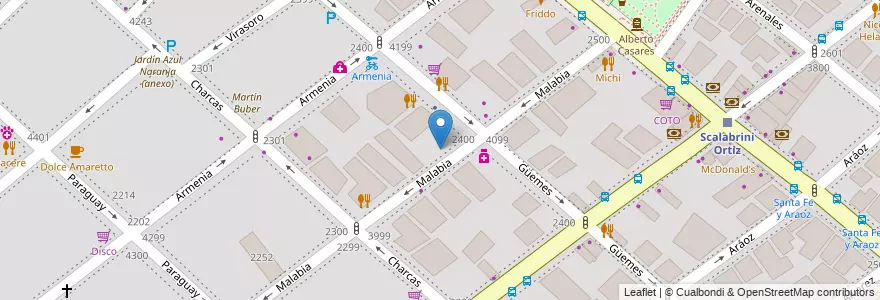 Mapa de ubicacion de Escuela Infantil El Patito Feo, Palermo en Argentinien, Ciudad Autónoma De Buenos Aires, Buenos Aires, Comuna 14.