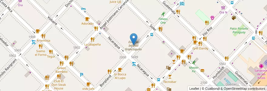 Mapa de ubicacion de Escuela Infantil Francisquito, Palermo en الأرجنتين, Ciudad Autónoma De Buenos Aires, Buenos Aires, Comuna 14.