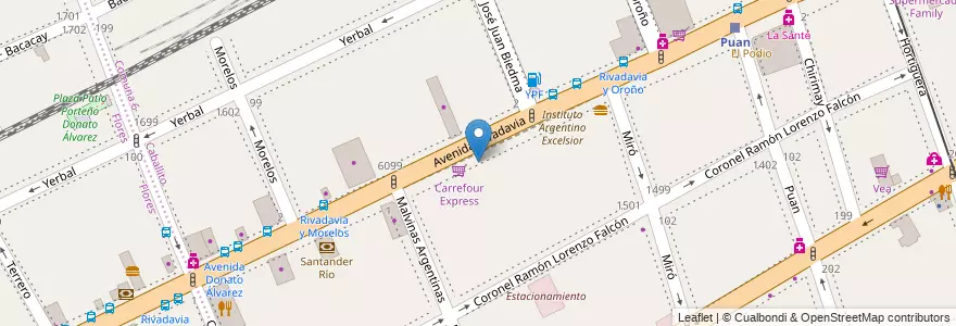 Mapa de ubicacion de Escuela Infantil Jardín Modelo, Caballito en 아르헨티나, Ciudad Autónoma De Buenos Aires, Comuna 7, 부에노스아이레스, Comuna 6.