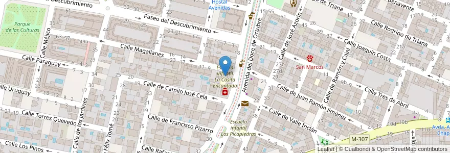 Mapa de ubicacion de Escuela infantil La Casita Encantada en 스페인, Comunidad De Madrid, Comunidad De Madrid, Las Vegas, San Martín De La Vega.
