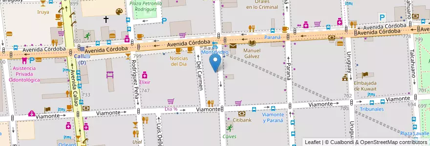 Mapa de ubicacion de Escuela Infantil La Pata Cata, San Nicolas en Argentine, Ciudad Autónoma De Buenos Aires, Comuna 1, Buenos Aires.