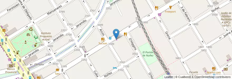 Mapa de ubicacion de Escuela Infantil Los Naranjos, Nuñez en Arjantin, Ciudad Autónoma De Buenos Aires, Buenos Aires, Comuna 13.