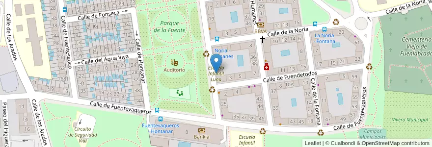 Mapa de ubicacion de Escuela Infantil Luna en スペイン, マドリード州, Comunidad De Madrid, Área Metropolitana De Madrid Y Corredor Del Henares, Fuenlabrada.