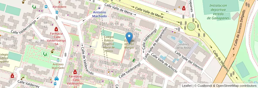 Mapa de ubicacion de Escuela Infantil Margot en إسبانيا, منطقة مدريد, منطقة مدريد, Área Metropolitana De Madrid Y Corredor Del Henares, مدريد.
