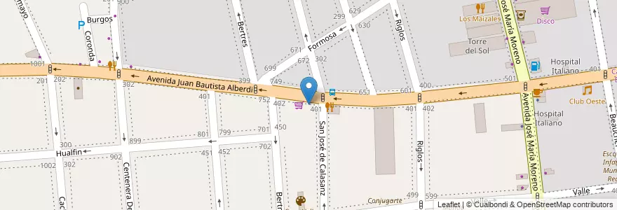 Mapa de ubicacion de Escuela Infantil Mi Mundo Feliz, Caballito en Argentinien, Ciudad Autónoma De Buenos Aires, Buenos Aires, Comuna 6.