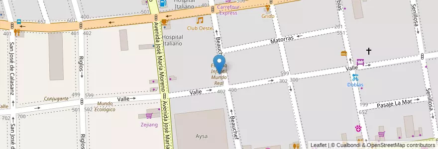 Mapa de ubicacion de Escuela Infantil Mundo Real, Caballito en الأرجنتين, Ciudad Autónoma De Buenos Aires, Buenos Aires, Comuna 6.