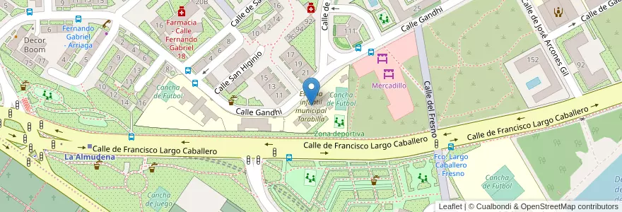 Mapa de ubicacion de Escuela infantil municipal Tarabilla en Spain, Community Of Madrid, Community Of Madrid, Área Metropolitana De Madrid Y Corredor Del Henares, Madrid.