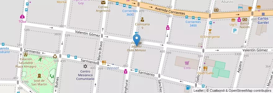Mapa de ubicacion de Escuela Infantil Osito Mimoso, Almagro en Argentinien, Ciudad Autónoma De Buenos Aires, Comuna 5, Buenos Aires.