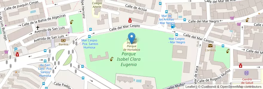 Mapa de ubicacion de Escuela Infantil Parque de Hortaleza en 스페인, Comunidad De Madrid, Comunidad De Madrid, Área Metropolitana De Madrid Y Corredor Del Henares, 마드리드.