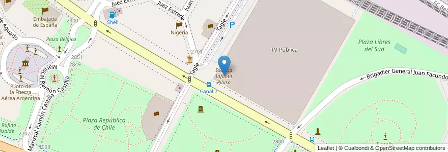 Mapa de ubicacion de Escuela Infantil Piluso, Recoleta en Argentinië, Ciudad Autónoma De Buenos Aires, Comuna 2, Buenos Aires.