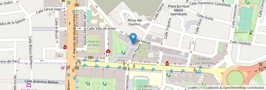 Mapa de ubicacion de Escuela Infantil Rayuela en 西班牙, 安达鲁西亚, Almería, Almería.