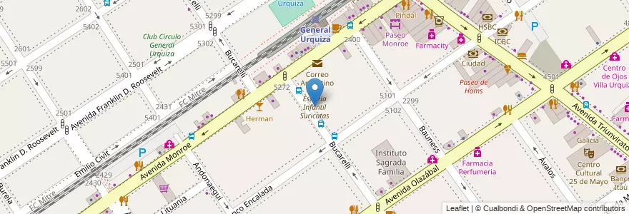 Mapa de ubicacion de Escuela Infantil Suricatas, Villa Urquiza en Argentina, Autonomous City Of Buenos Aires, Comuna 12, Autonomous City Of Buenos Aires.