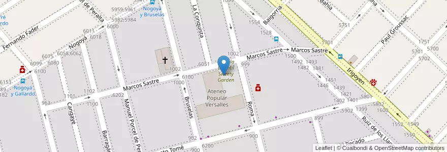 Mapa de ubicacion de Escuela Infantil Sweety Garden en 아르헨티나, Ciudad Autónoma De Buenos Aires, 부에노스아이레스, Comuna 10.