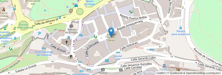 Mapa de ubicacion de Escuela infantil Tatina en 西班牙, Castilla-La Mancha, Toledo, Toledo, Toledo.