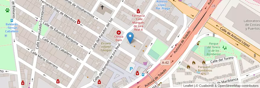 Mapa de ubicacion de Escuela Infantil Tobogán II en 西班牙, Comunidad De Madrid, Comunidad De Madrid, Área Metropolitana De Madrid Y Corredor Del Henares, Madrid.
