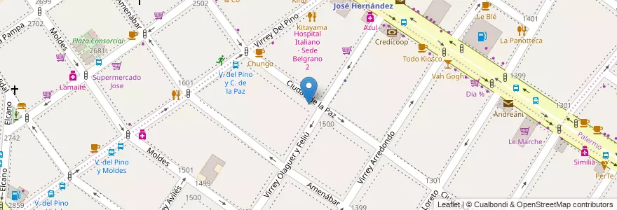 Mapa de ubicacion de Escuela Infantil Virreyes, Colegiales en Argentina, Ciudad Autónoma De Buenos Aires, Buenos Aires, Comuna 13.