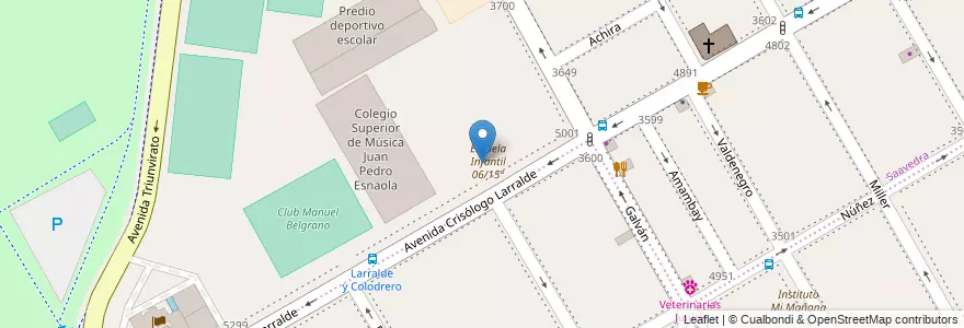 Mapa de ubicacion de Escuela Integral Interdisciplinaria 01, Saavedra en Argentina, Ciudad Autónoma De Buenos Aires, Comuna 12, Buenos Aires.