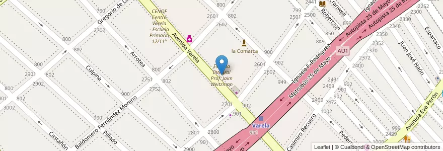 Mapa de ubicacion de Escuela Integral Prof. Jaim Weitzman, Flores en Arjantin, Ciudad Autónoma De Buenos Aires, Comuna 7, Buenos Aires.