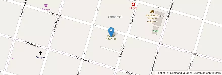Mapa de ubicacion de Escuela IPEM 148 en Argentine, Córdoba, Departamento Río Segundo, Pedanía Villa Del Rosario, Municipio De Villa Del Rosario, Villa Del Rosario.