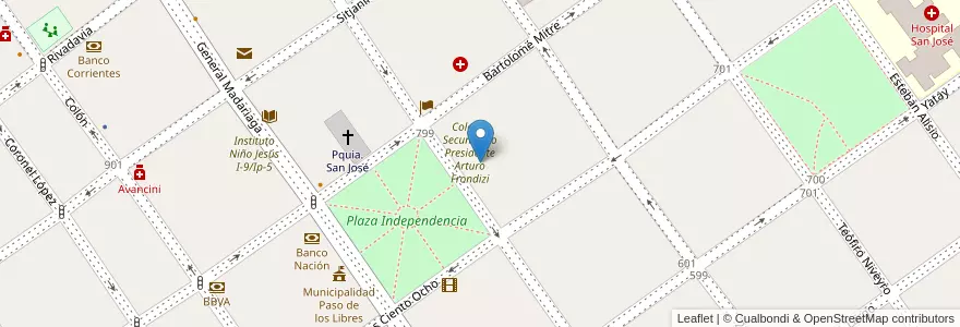 Mapa de ubicacion de Escuela Jardin De Infantes 15 Rayito De Sol en Argentinien, Corrientes, Departamento Paso De Los Libres, Municipio De Paso De Los Libres.