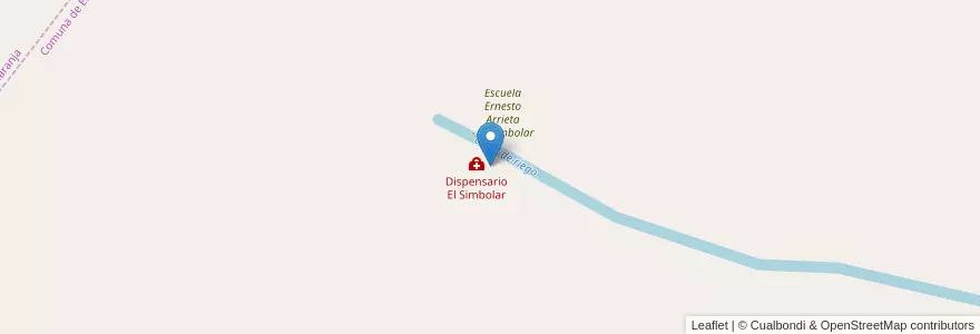 Mapa de ubicacion de Escuela "Jardín de Infantes El Simbolar" en 阿根廷, Córdoba, Departamento Cruz Del Eje, Pedanía Cruz Del Eje, Comuna De El Brete.