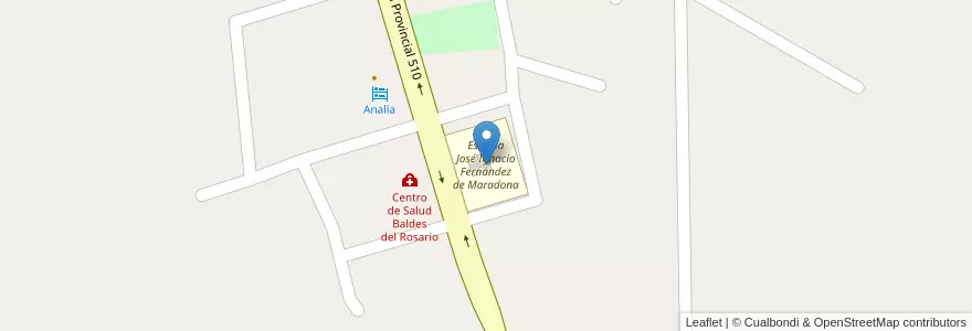 Mapa de ubicacion de Escuela José Ignacio Fernández de Maradona en Argentina, San Juan, Valle Fértil.