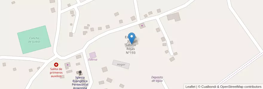 Mapa de ubicacion de Escuela Jose Sabino Rojas N°193 en الأرجنتين, تشيلي, ريو نيغرو, Cerro Policía, Departamento El Cuy.