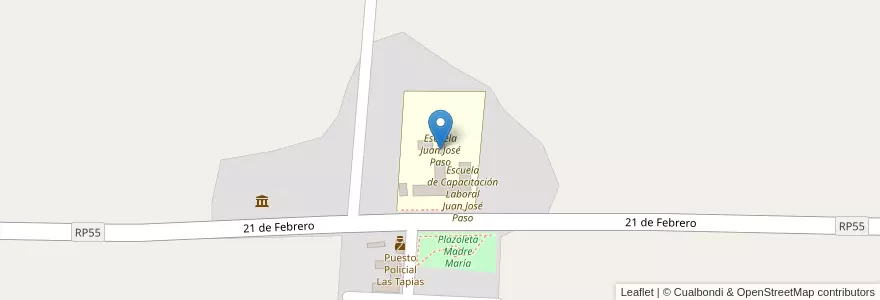 Mapa de ubicacion de Escuela Juan José Paso en الأرجنتين, سان خوان, تشيلي, Angaco.