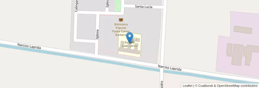 Mapa de ubicacion de Escuela Juan Larrea en Arjantin, San Juan, Şili, San Martín.