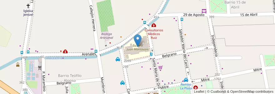 Mapa de ubicacion de Escuela Juan Mantovani en Argentina, San Juan, Chile, Albardón.