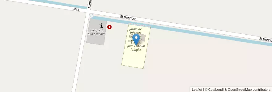 Mapa de ubicacion de Escuela Juan Pascual Pringles en Argentine, San Juan, Chili, Angaco.