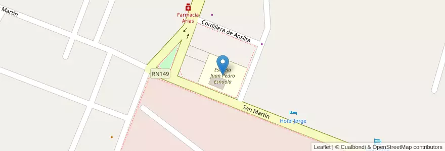 Mapa de ubicacion de Escuela Juan Pedro Esnaola en 阿根廷, San Juan, 智利, Calingasta.