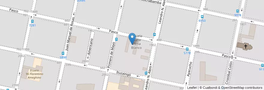 Mapa de ubicacion de Escuela Juana Elena Blanco en Argentine, Santa Fe, Departamento Rosario, Municipio De Rosario, Rosario.