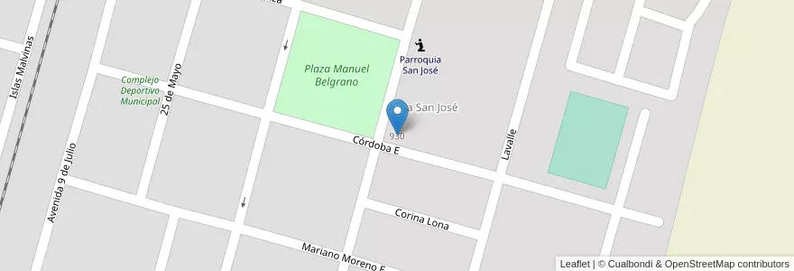 Mapa de ubicacion de Escuela Juana Manuela  Gorriti Ex 143 en 아르헨티나, Salta, San José De Metán, Municipio De Metán, Metán.