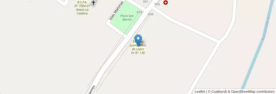 Mapa de ubicacion de Escuela Juana Moro de López Ex N° 136 en 아르헨티나, Salta, La Caldera, Municipio De La Caldera, La Caldera.